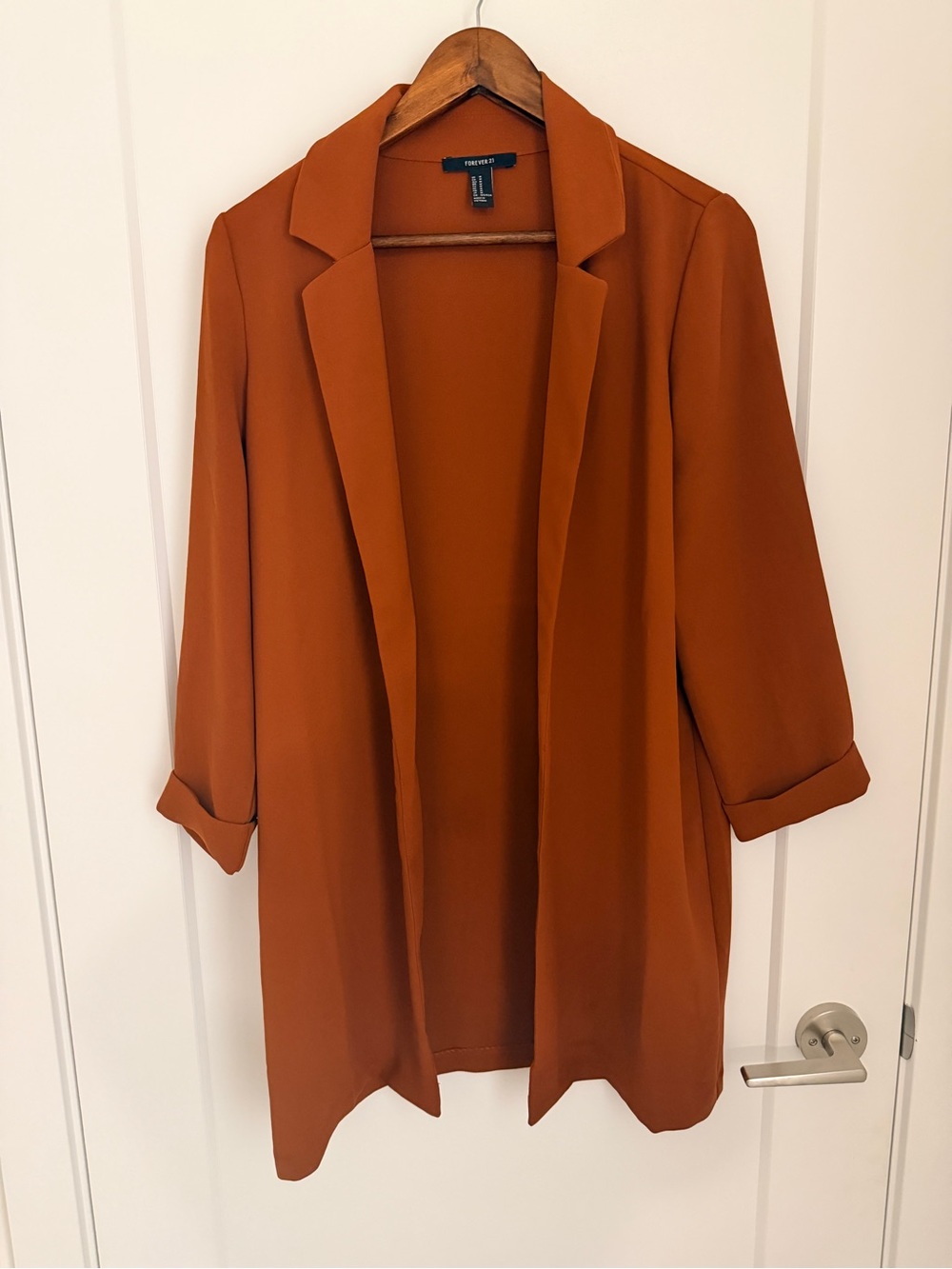 Forever 21 Rust-Orange Open-Front Blazer